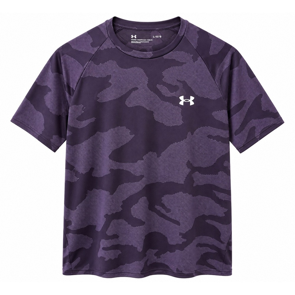 Under Armour Men's Large Purple Camo Loose Fit HeatGear Athletic Shirt
